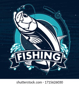 Tarpon Fishing Emblem Fishing Logo Tarpon Stock Vector (Royalty Free ...