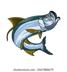 tarpon fishing illustration logo vector image t shirt
