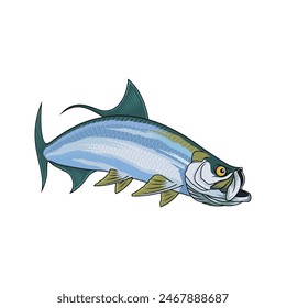 tarpon fishing illustration logo vector image t shirt
