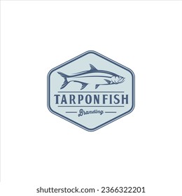 Tarpon Silver Fish Logo Design Vector Image