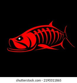 Tarpon Skeleton Vector. Unique and Fresh Skeleton fish of Tarpon. Great to use as your fishing Stickers, Shirts Etc. 