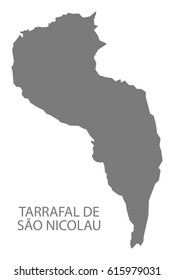 Tarrafal de Sao Nicolau Cape Verde municipality map grey illustration silhouette