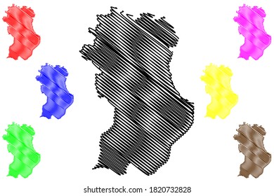 Tarrafal municipality (Republic of Cabo Verde, concelhos, Cape Verde, Santiago island, archipelago) map vector illustration, scribble sketch Tarrafal map