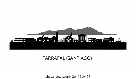 Tarrafal with Santiago City Skyline Silhouette.