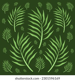 Tarragon herbs flat vector illustration. Cute green tarragon palm nature herbs plant cartoon vector illustration for graphic design and decorative element