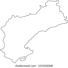 tarragona province map in Catalonia Spain