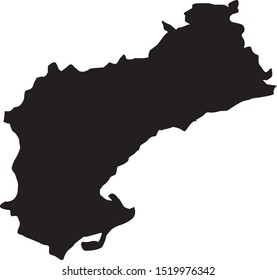 tarragona province map in Catalonia Spain