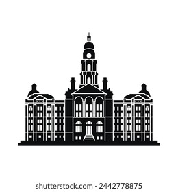 The Tarrant County Courthouse in Fort Worth, Texas, is a remarkable architectural gem that stands as a testament to the city’s history and grandeur. Vector Silhouette art in EPS 10 format.