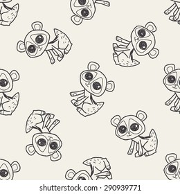 tarsier doodle seamless pattern background