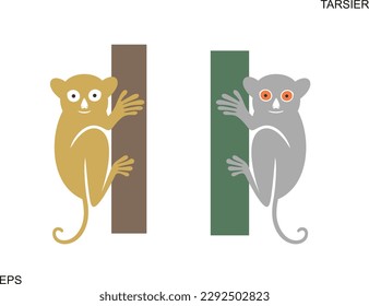 Logo de Tarsier. Misera aislada sobre fondo blanco