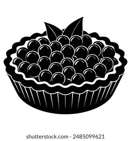 Tart Blueberry Fruits on a Bowl Silhouette