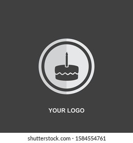 tart cake logo template black design