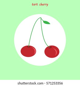 Tart cherry. Symbol, logo, icon fruit.