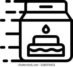 Tart delivery icon with box packaging or take away.