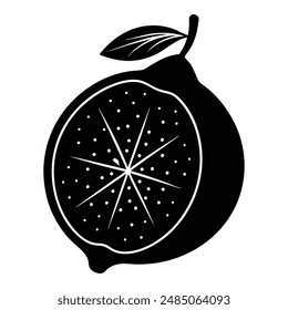 Tart Lemon Silhouette: Citrus Art Design