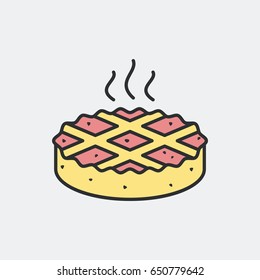 Tart pie symbol concept. Flat and isolated vector eps illustration icon with minimal and modern design.