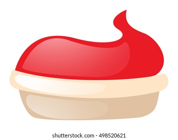 Tart with strawberry jam illustration