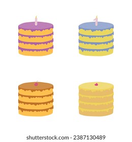 vector de inicio. conjunto de ilustraciones de tarta