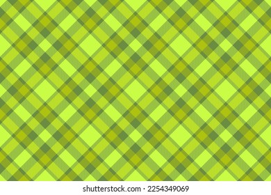 Comprobación de los antecedentes de Tartán. Vector textil de textura. Patrón de tejido sin fisuras en colores amarillo y verde.