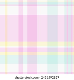 Tartan background fabric of pattern plaid seamless with a check textile vector texture in light and white colors.