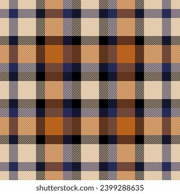 Tartan background fabric of seamless vector texture with a check textile plaid pattern in light and blue colors.