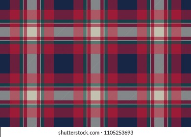 Tartan background fabric texture seamless pattern. Flat design. Vector illustration.