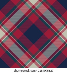 Tartan background fabric texture seamless pattern. Flat design. Vector illustration.