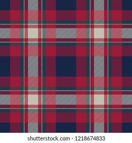 Tartan background fabric texture seamless pattern. Flat design. Vector illustration.