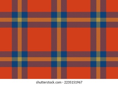Tartan background pattern. Fabric textile check. Plaid texture seamless vector in red and blue colors.
