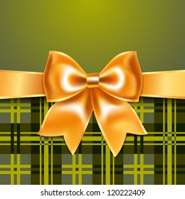 Tartan background with ribbon bow, eps10. Perfect as invitation or congratulation.