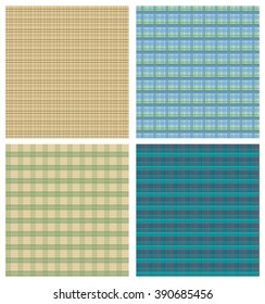 Tartan background sampler, four checkered backgrounds in different color variants