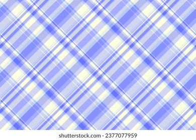 Tartan background textile of fabric check texture with a seamless vector pattern plaid in light and blue colors.