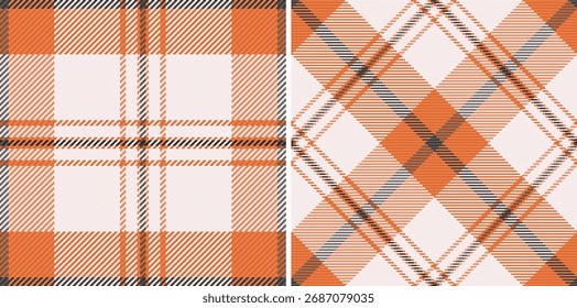 Tejido de fondo de tartán de textura a cuadros sin costuras con un patrón de tela a cuadros de Vector. Set en colores nocturnos. Tendencias modernas de alfombras.