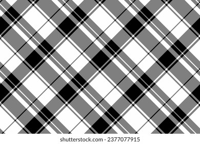 Tartan background texture of fabric vector plaid with a pattern textile seamless check in gray and white colors.