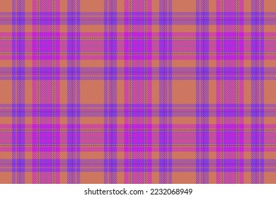 Tartan-Hintergrund, Vektorgrafik. Prüfen Sie das Textilmuster. Texturgewebe nahtlos in violetten und roten Farben.