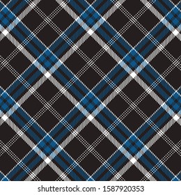 Tartan black and blue seamless pattern.Texture for plaid, tablecloths, clothes, shirts, dresses, paper, bedding, blankets, quilts and other textile products. Vector illustration EPS 10