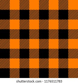 tartan black and orange seamless texture