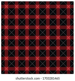 Tartan Black and red Lumberjack Plaid Seamless Pattern