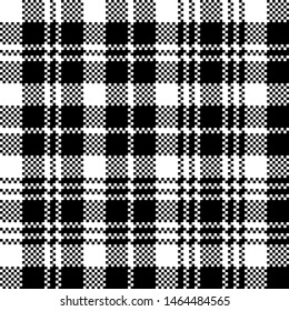 Tartan black watch pixel plaid seamless pattern. Vector illustration.