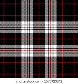 Tartan black and white  pattern.Texture for plaid, tablecloths, clothes, shirts, dresses, paper, bedding, blankets, quilts and other textile products. Vector illustration EPS 10ec