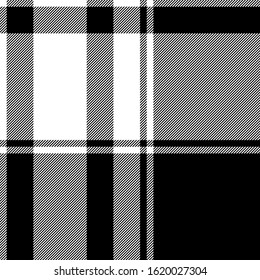 Tartan black white seamless pattern. Vector illustration.