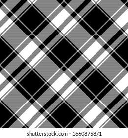 Patrón blanco tartán sin costuras. Ilustración vectorial.