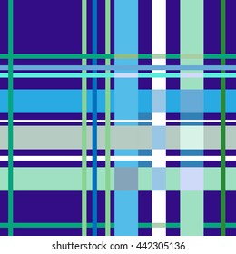 Tartan blue seamless pattern. Fashion graphic background design. Modern stylish abstract texture. Colorful template for prints, textiles, wrapping, wallpaper, website. VECTOR illustration