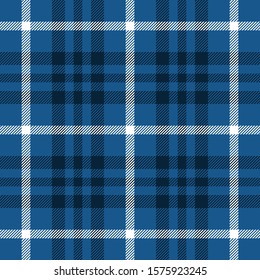 Tartan blue and white seamless pattern.Texture for plaid, tablecloths, clothes, shirts, dresses, paper, bedding, blankets, quilts and other textile products. Vector illustration EPS 10ec