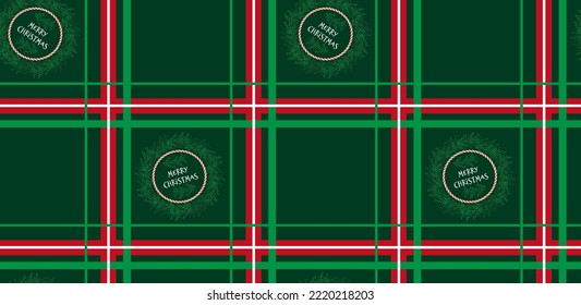 Tartan cage. Christmas cage seamless pattern for tablecloth, gift wrapping paper. Vector illustration.