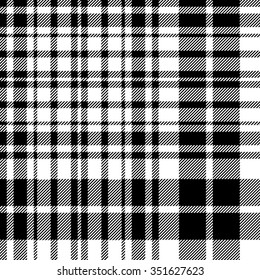 tartan celtic fc seamless pattern fabric texture black and white. Vector illustration. EPS 10. No transparency. No gradients.