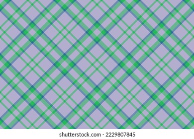 Tartan check background. Texture seamless pattern. Plaid vector textile fabric in blue and green colors.