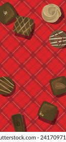Tartan Check and Chocolate Valentine Backgrounds Web graphics