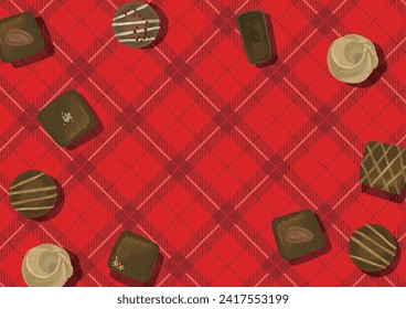 Tartan Check and Chocolate Valentine Backgrounds Web graphics