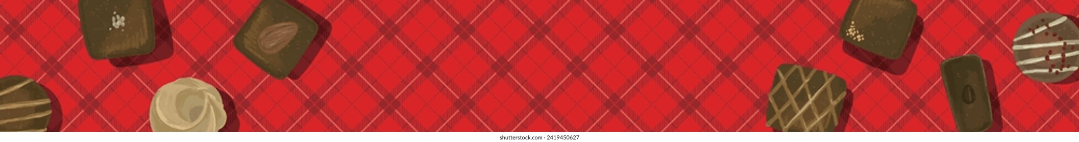 Tartan Check and Chocolate Valentine Backgrounds Web graphics